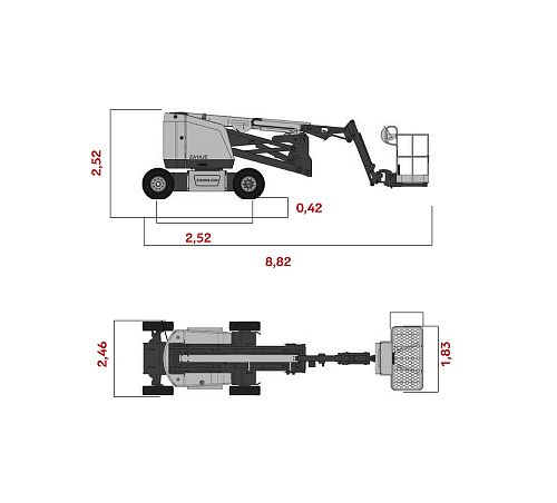Схема размеров подъемной техники ARLIFT